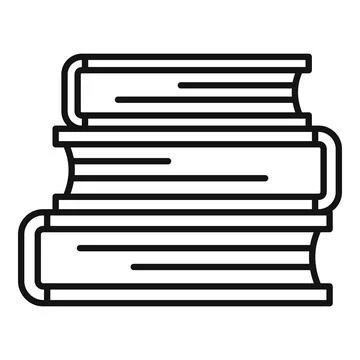 Library book stack icon, outline style 스톡 일러스트