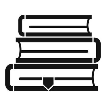 Library book stack icon, simple style Illustrazione stock