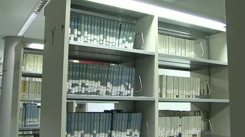 Library bookcases Stock Footage 21080831