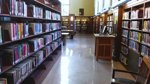 Library Books in a Library Stock Footage 201700269