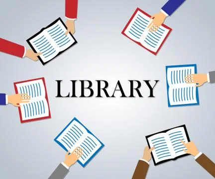 Library Books Showing Learning Studying And Develop 스톡 일러스트