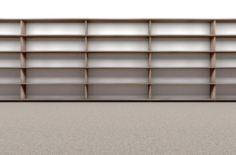 Library Bookshelf Empty Stock Illustration
