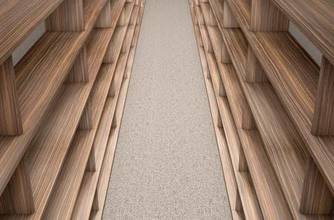 Library Bookshelf Empty Stock Illustration