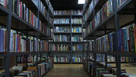 Library bookshelves Stock Footage 224111018