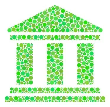 Library Building Collage of Circles Ilustración de archivo