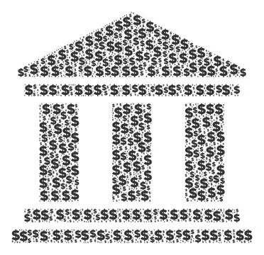 Library Building Collage of Dollar and Dots Ilustración de archivo