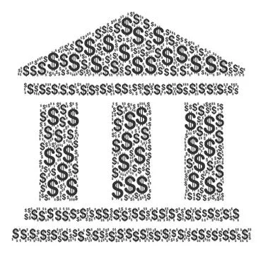 Library Building Collage of Dollar Ilustración de archivo