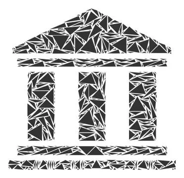 Library Building Collage of Triangles Ilustración de archivo