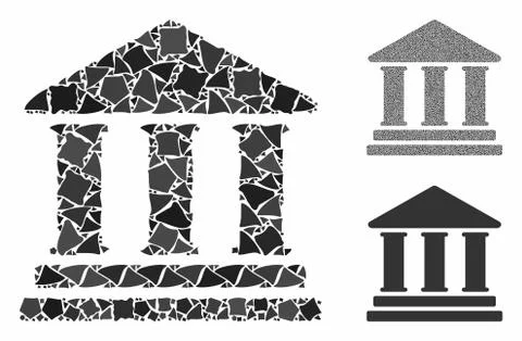 Library building Composition Icon of Ragged Items Ilustración de archivo