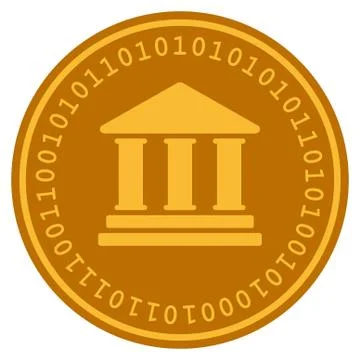 Library Building Digital Coin Ilustración de archivo