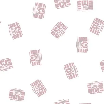 Library building glyph seamless pattern Stock Illustration