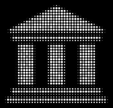 Library Building Halftone Icon Ilustración de archivo