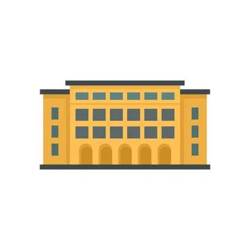 Library building icon flat isolated vector Ilustración de archivo