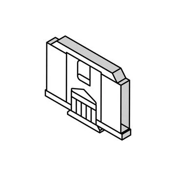 Library building isometric icon vector illustration Stock Illustration