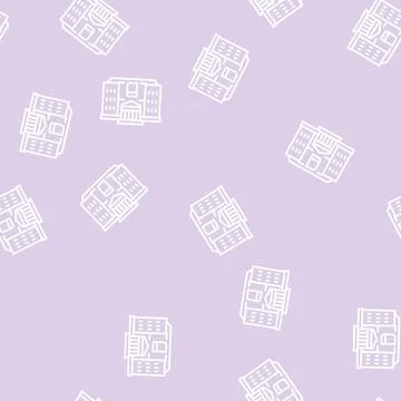 Library building line seamless pattern Stockillustratie