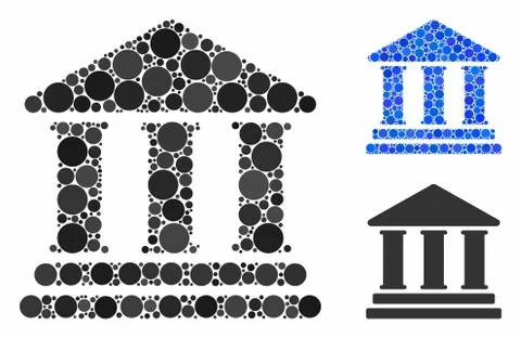 Library building Mosaic Icon of Circles Ilustración de archivo