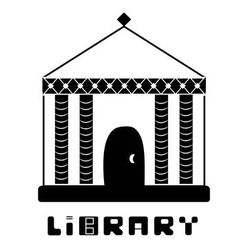 Library, building with owl Stock Illustration