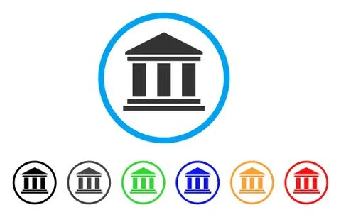 Library Building Rounded Icon Ilustración de archivo