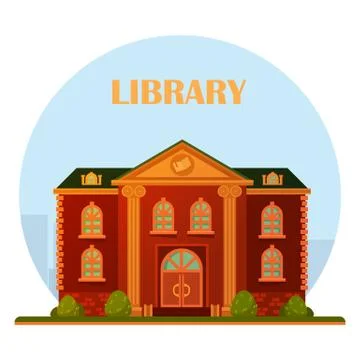 Library building in vector. Stock Illustration