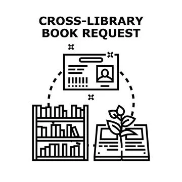 Library card accessing book resources and knowledge sharing 스톡 일러스트