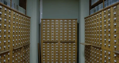 Library card or file catalog. Stock Footage 86512352