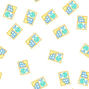 Library card vector seamless pattern color Illustrazione stock