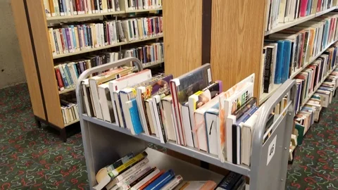 Library Cart Stock Footage 93811638