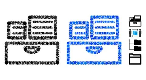 Library Catalog Composition Icon of Circle Dots 스톡 일러스트