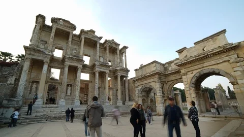 Library of Celsus 4K time-Lapse Video, Ephesus ancient city, Turkey Stock Footage 103341565