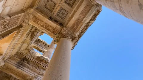 The Library of Celsus in Ephesus Ancient City. Stock Footage 241403987
