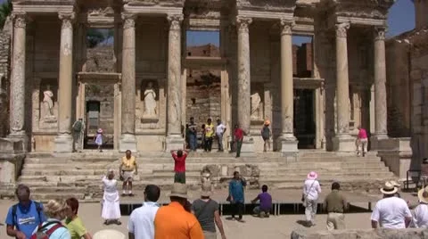 Library of Celsus at Ephesus Stock Footage 22070992