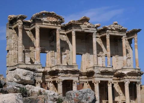 Library of celsus in ephesus Stock Photos