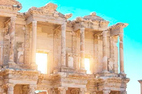 Library of Celsus in Ephesus Stock Photos