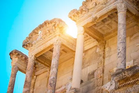 Library of Celsus in Ephesus Stock Photos