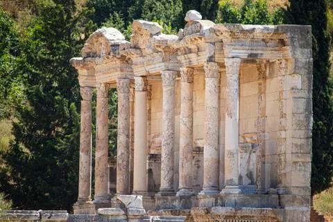 Library of Celsus in Ephesus Stock Photos