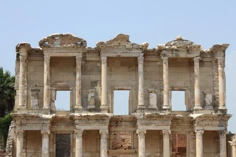 Library Of Celsus at Ephesus in turkey Stock Photos