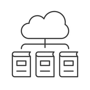 Library cloud computing concept icon vector illustration Stock Illustration