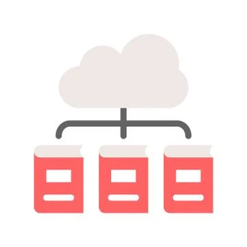 Library cloud computing concept vector illustration icon Stock Illustration