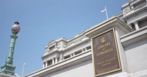 Library of Congress Plaque 2 Video stock 42748978