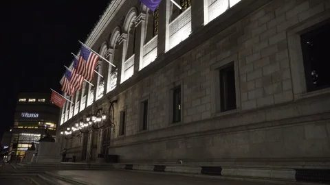 Library in Copely Square in Boston Stock Footage 98026262