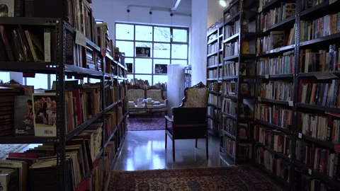 Library with a couch Stock Footage 142065738