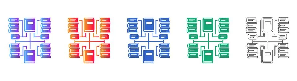 Library Data Categorization Icons イラスト素材