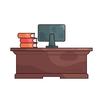 Library desk illustration Stock Illustration