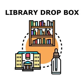 Library drop box service concept illustrating document return Stock Illustration