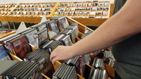 Library DVD Shelf 2 Stock Footage 93811639