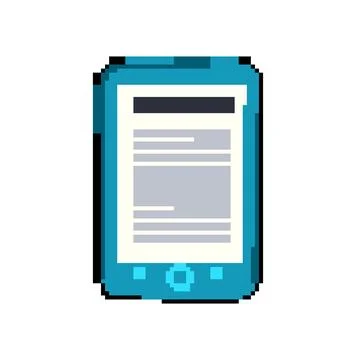 Library e-reader pixel art vector illustration 스톡 일러스트