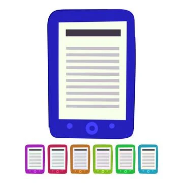 Library e-reader vector cartoon graphic Stock Illustration