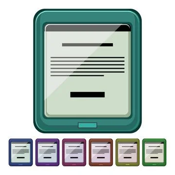 Library ebook reader cartoon vector graphic イラスト素材
