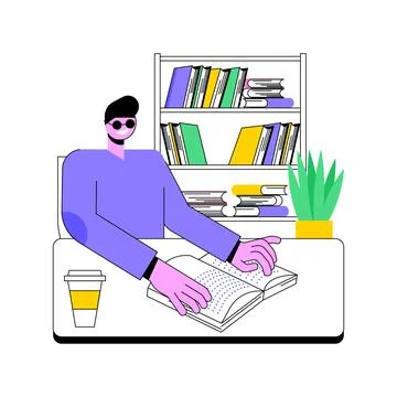 Library facilities isolated cartoon vector illustrations. Stock Illustration