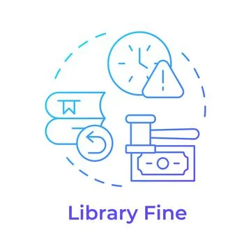 Library fine blue gradient concept icon Stock Illustration